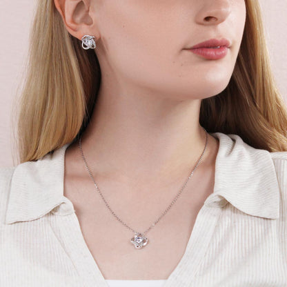 To My Daughter | Christmas Love Knot Earring & Necklace Set