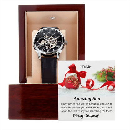 To My amazing Son | Men's Openwork Watch