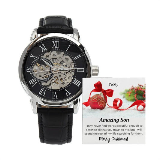 To My amazing Son | Men's Openwork Watch