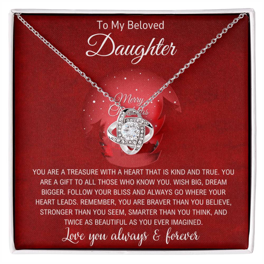 To My Daughter | Christmas Love Knot Necklace