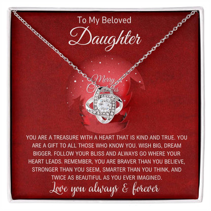 To My Daughter | Christmas Love Knot Necklace