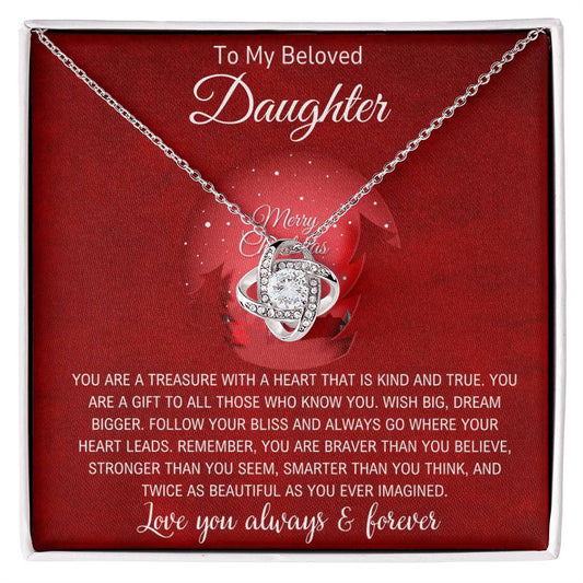 To My Daughter | Christmas Love Knot Necklace