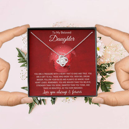To My Daughter | Christmas Love Knot Necklace