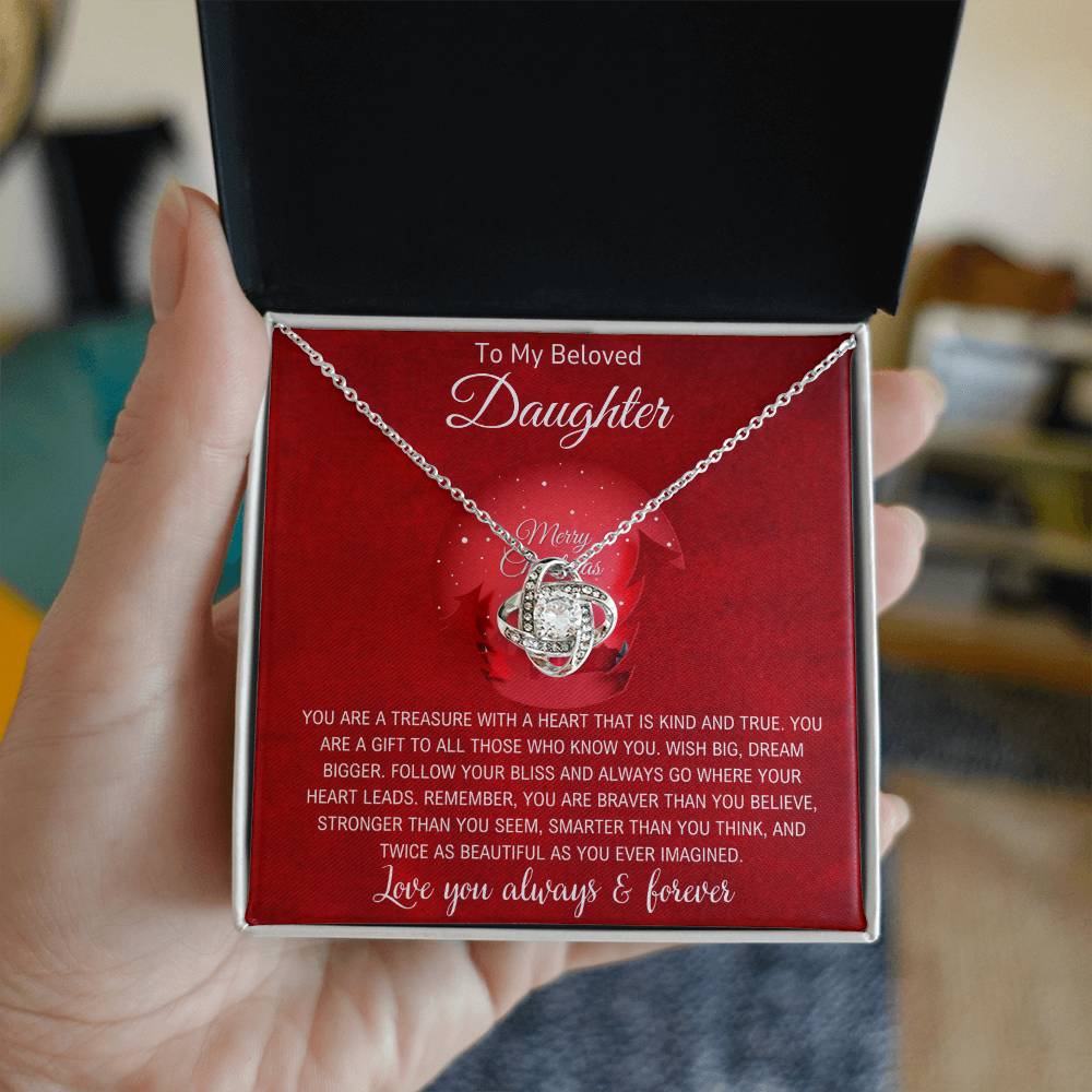 To My Daughter | Christmas Love Knot Necklace