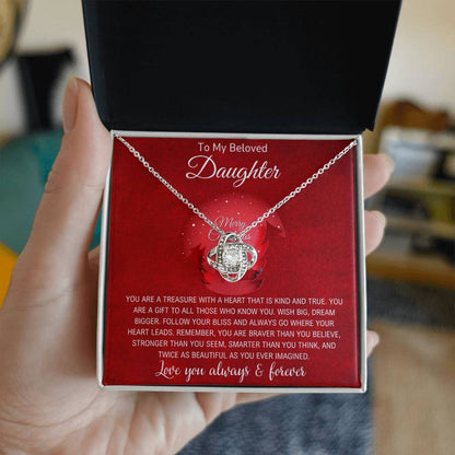 To My Daughter | Christmas Love Knot Necklace