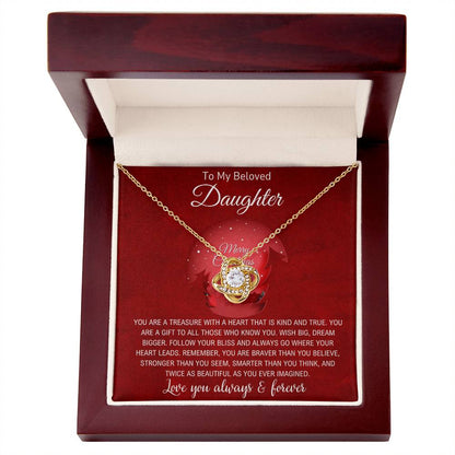 To My Daughter | Christmas Love Knot Necklace