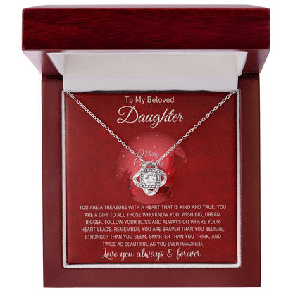 To My Daughter | Christmas Love Knot Necklace