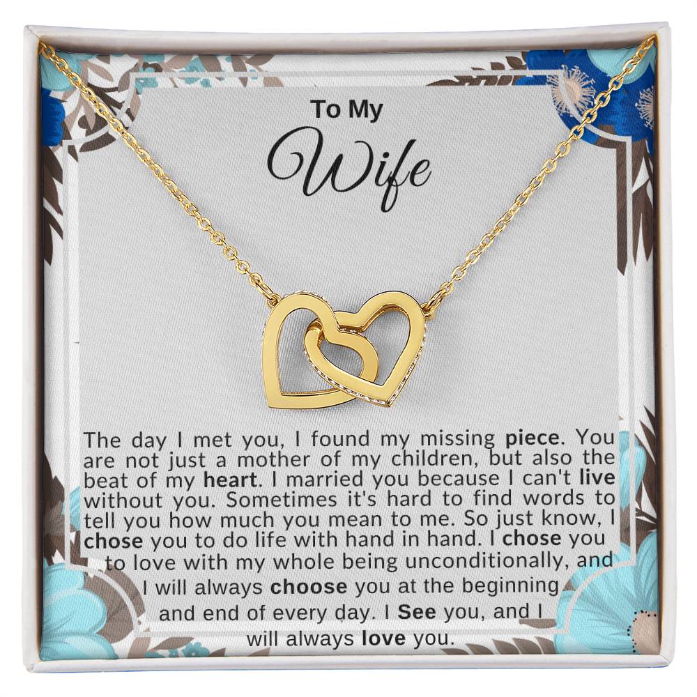 To My Wife | Interlocking Hearts Necklace