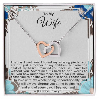 To My Wife | Interlocking Hearts Necklace