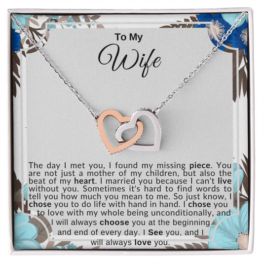 To My Wife | Interlocking Hearts Necklace