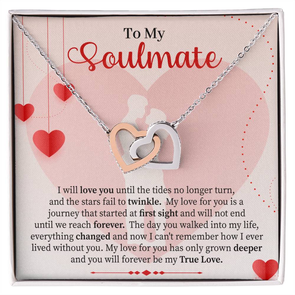 To My Soulmate | Interlocking Hearts Necklace