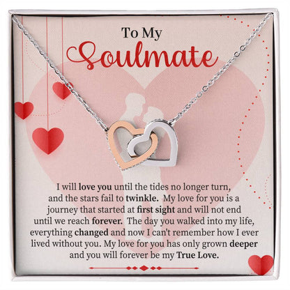 To My Soulmate | Interlocking Hearts Necklace