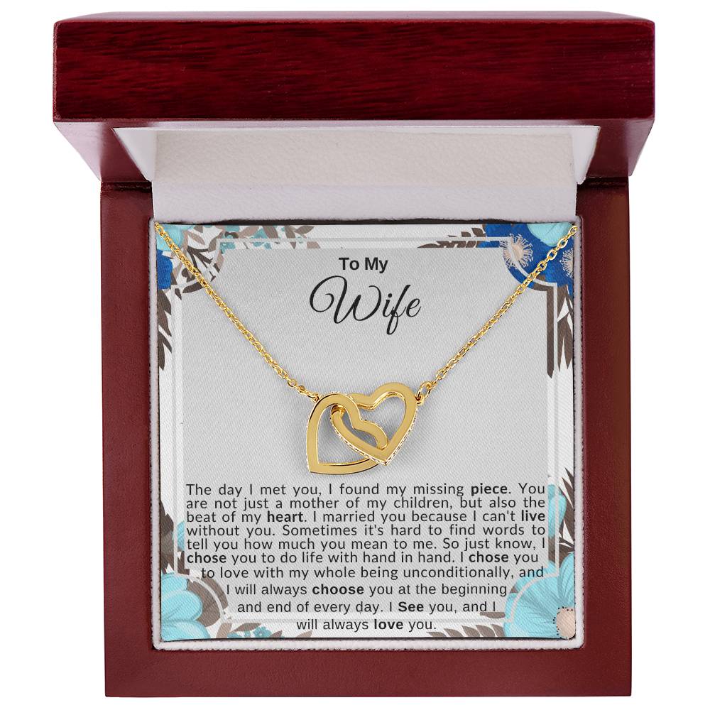 To My Wife | Interlocking Hearts Necklace