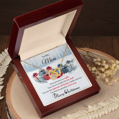 To My Mom | Christmas Interlocking Hearts Necklace