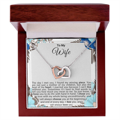 To My Wife | Interlocking Hearts Necklace