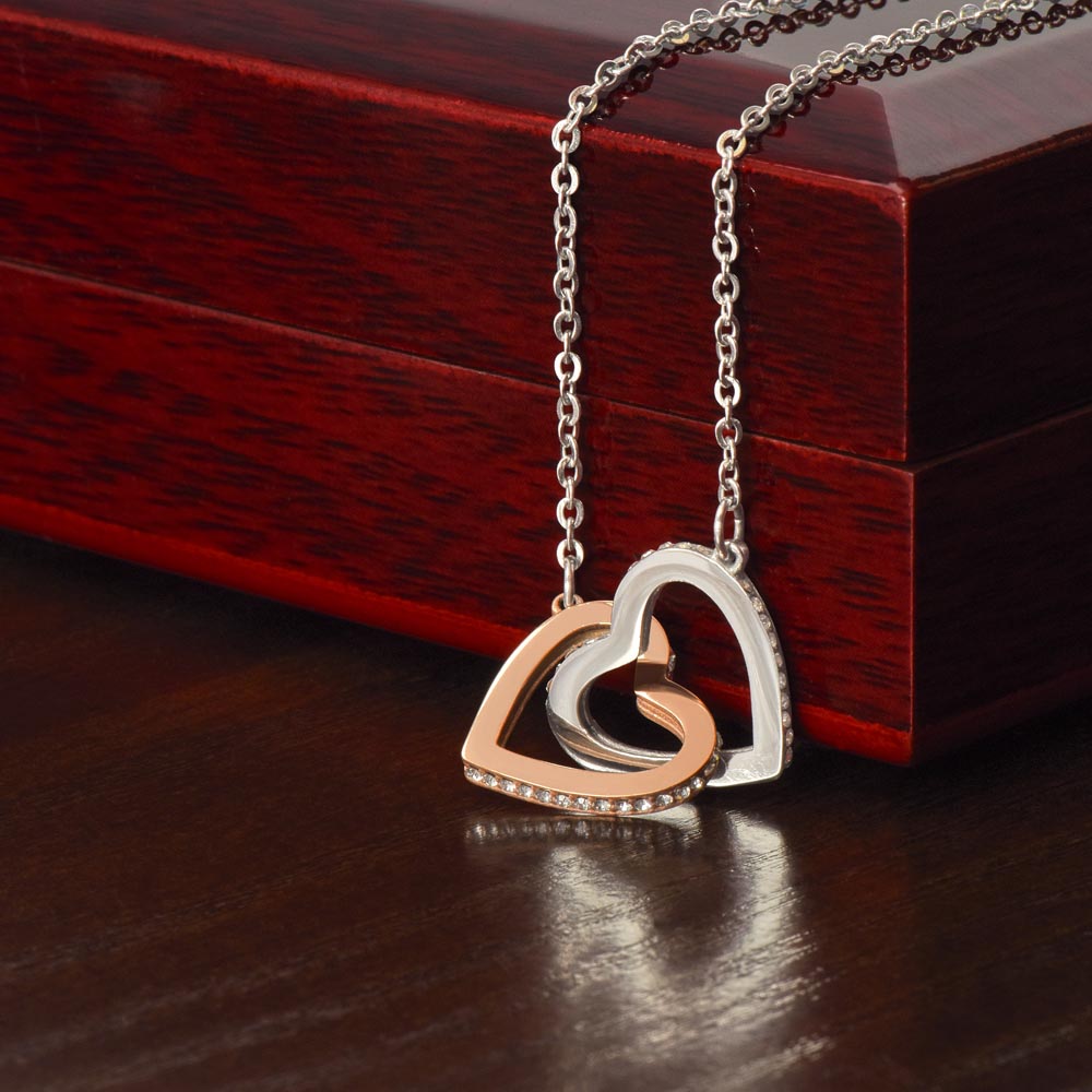 To My Granddaughter | Christmas Interlocking Hearts Necklace