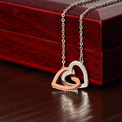 To My Granddaughter | Christmas Interlocking Hearts Necklace