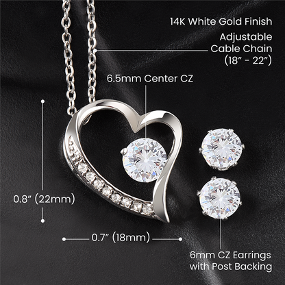 To My Wife | Christmas Forever Love Necklace + Earrings