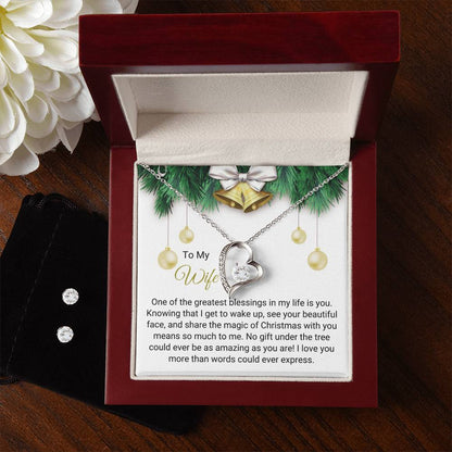 To My Wife | Christmas Forever Love Necklace + Earrings