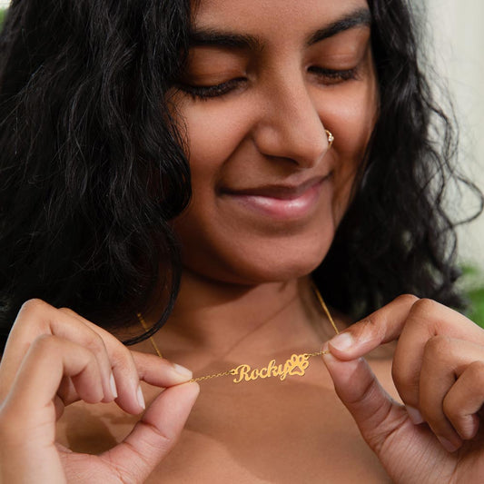 Name Necklace | Paw Print