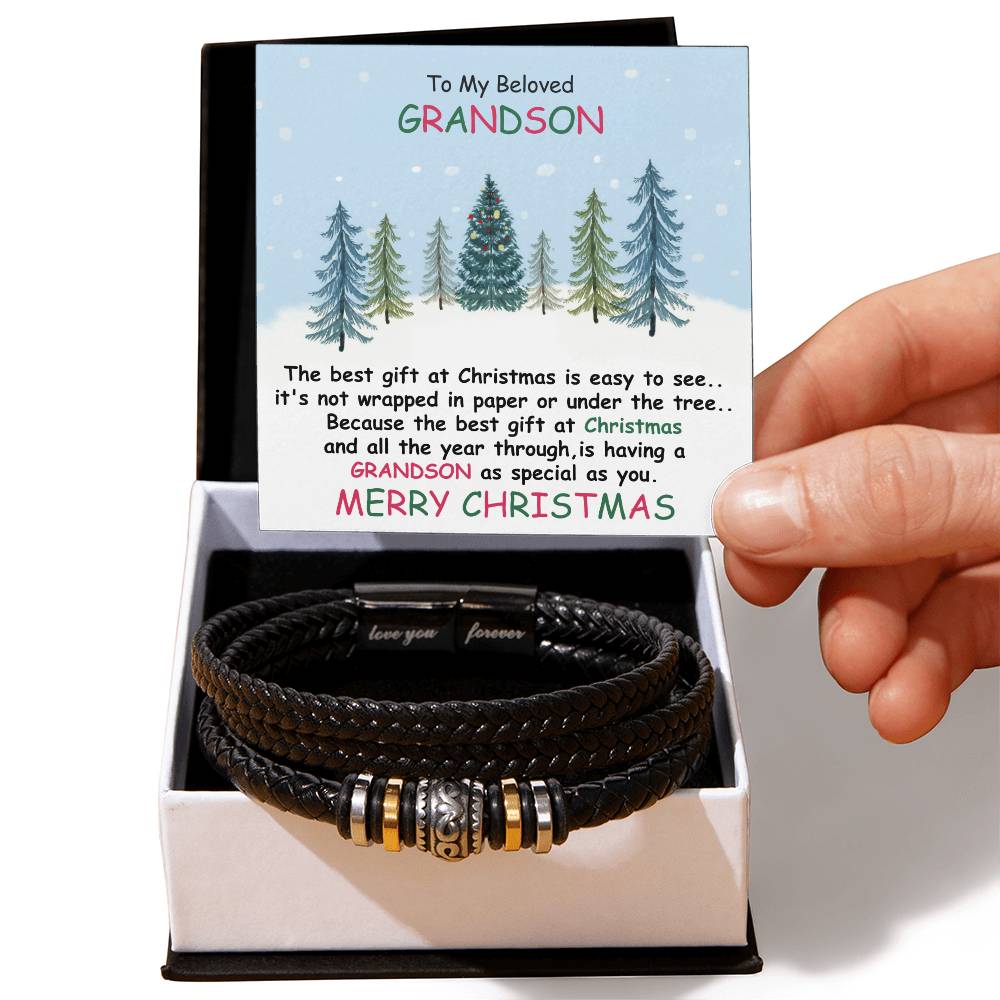 To My Grandson | Christmas Love You Forever Bracelet