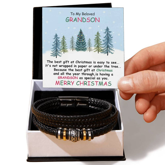 To My Grandson | Christmas Love You Forever Bracelet