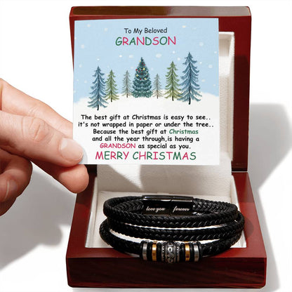 To My Grandson | Christmas Love You Forever Bracelet