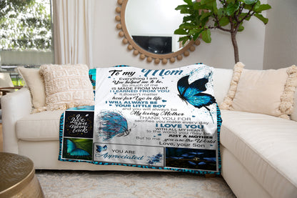 To My Mom From Son | Cozy Plush Fleece Blanket
